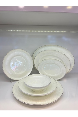 Aryıldız 60 Parça Dante Yemek Takımı Altın Beyaz - Altın