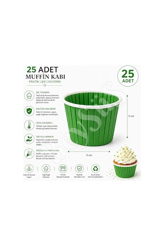 Muffin Kalıbı 25li Yeşil