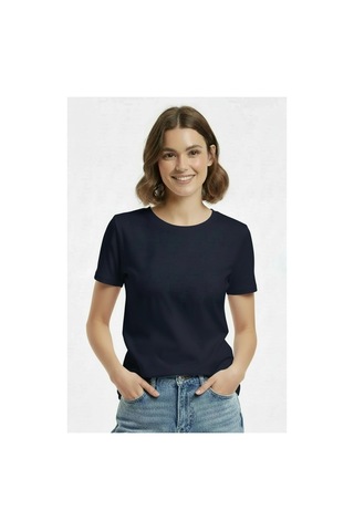 Lyvean Bisiklet Yaka Regular Kısa Kollu Tshirt Lacivert