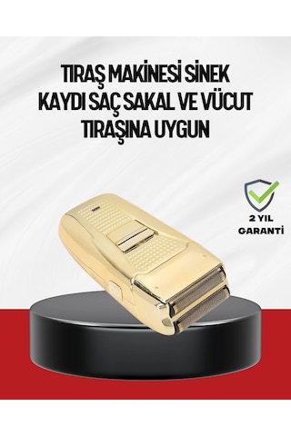 Altın Kaplama Kablolu Erkek Tıraş Makinesi Favori Aparatlı