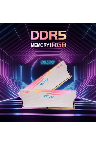 Oscoo White Radiantx R500 RGB 32GB (2X16) 6000MHZ CL46 DDR5 Ram