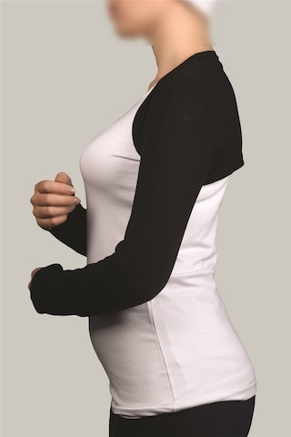 Altobeh Uzun Kollu Kadın Tesettür İçe Giyilen Bolero - Siyah Çok Renkli