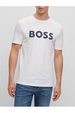 Hugo Boss Erkek T-shırt 50481923-100 50481923-100 Beyaz Beyaz
