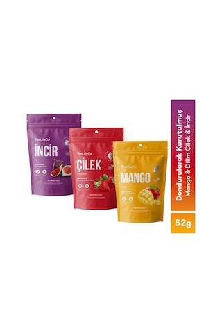 Thelifeco Freeze Dired - Dondurularak Kurutulmuş Meyve 3'lü Mix Mango-incir-çilek 45 G