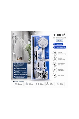 Tudor Tdr-256 Krom Sürgülü Lüks Duş Seti - Vakumlu Ambalaj