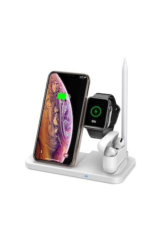 Thentech 4 Ü 1 Arada Kablosuz Telefon Akıllı Saat Kulaklık Kalem Şarj İstasyonu Kablosuz Şarj Standı