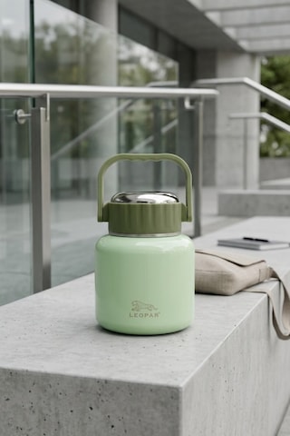 Cooker Leopar 900 Ml Kaşıklı Yemek Termosu Yk1517 Yeşil