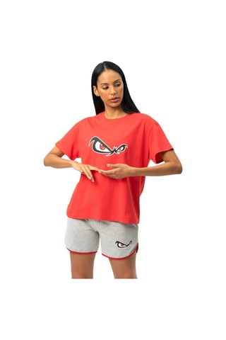 Kadın Bisiklet Yaka T-shirt Nfr-w50061 Kırmızı