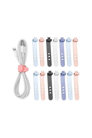 Reedark 5'li Paket Yumuşak Silikon Kablolama Bağı - Usb, Kulaklık Kabloları İçin Ayarlanabilir Organizatör 5 Renk