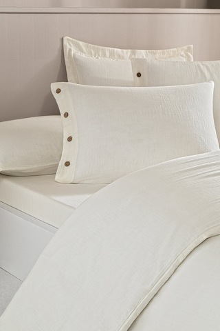 Özdilek Nadia King Size Muslin Nevresim Takımı Krem