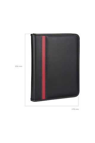 Diplomat Fermuarlı Organizer Kareli 14x20 Defterli Siyah