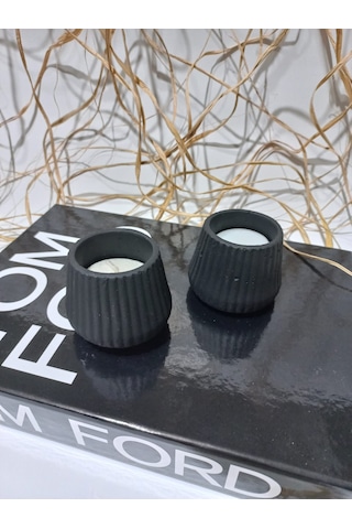 Tealight Mumluk 2 Li Siyah Siyah
