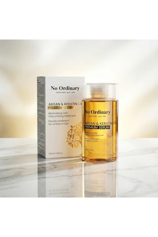 No Ordinary Premium Argan & Keratin içerikli Doğal Saç Bakım Yağı & Serum 100 ML