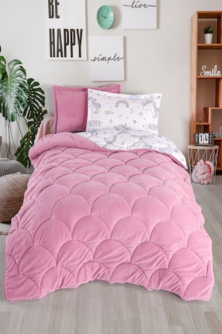 Nordqueen Wellsoft Tek Kişilik Uyku Seti Çift Taraflı Unicorn Beyaz Beyaz