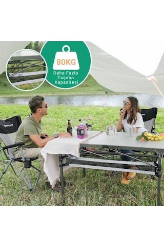 Kingcamp Granite Plus Xxl Alüminyum Katlanır Kamp Masası Silver Gri