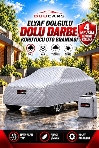 Bentley Continental Flying Spur Uyumlu 150 Gr Elyaf Dolgulu Dolu Ve Dış Etken Koruyucu Oto Branda - Gri Duucars