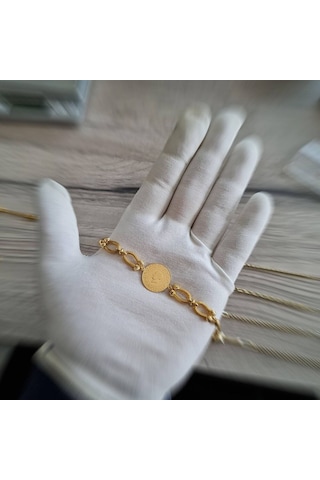 Çeyrek Ziynet Altın Bileklik Tifany Zincirli