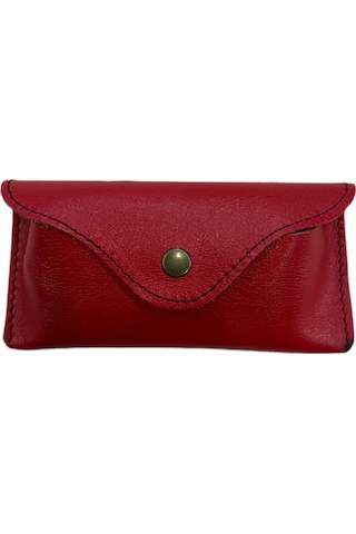 Ln Leather Gerçek Deri Gözlük Kılıfı Kırmızı