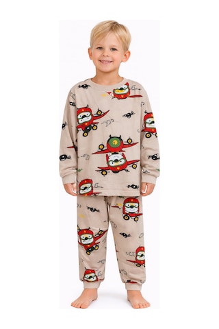 Mini Stella Kids Helikopter Desenli Erkek Çocuk Pijama Takımı Mavi