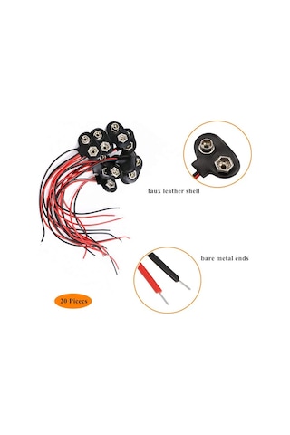 Ay Magnet 10 Adet 9 Volt Pil Yuvası-Pil Yatağı Ikili 9V Pil Bşlğı