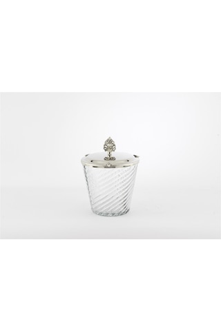 Mikasa Moor Gümüş Kapaklı Cam Kavanoz 14x18cm Gümüş - Şeffaf