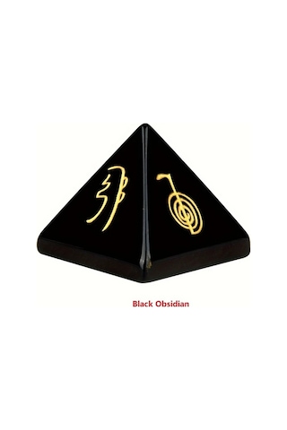 Willowhaven Doğal Taş Reiki Piramit: Gül Kuvars, Oyma Usui Sembolleri İle Denge