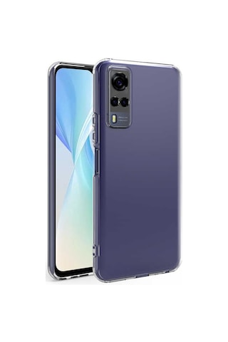 FitCase Vivo Y53s Kılıf Kamera Korumalı Silikon Şeffaf Arka Kapak