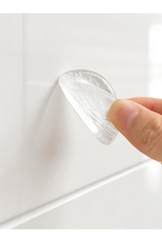 12 Adet Şeffaf Yapışkanlı Cam Raf Kapı Çekmece Tutucu Tampon Kaydırmaz Ses Darbe Emici Mobilya Stoperi