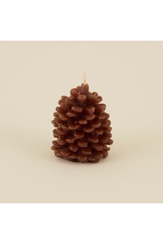 Karaca Home New Year Yılbaşı Kozalak Şekilli Mum 5,5x7 Cm Kahverengi