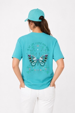Bayloranzzo Love You More %100 Pamuk Heavy Cotton Premium Kalite Kadın Tişört Su Yeşili