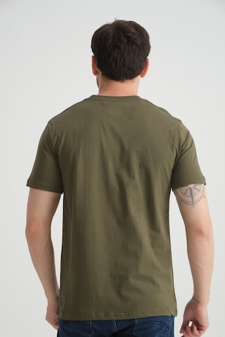 Shooter Sportwear Shooter Erkek Bisiklet Yaka Tişört Premium Pamuklu Yüksek Kalite Regular Fit Haki