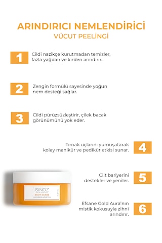 Sinoz Body Scrub Besleyici Arındırıcı Nemlendirici Vücut Peelingi 300 G