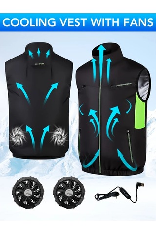 Challenger Usb Fanlı Klima Yelek Siyah Tr Xs 9 Bıçaklı 3 Hızlı Sessiz Serinletme Outdoor