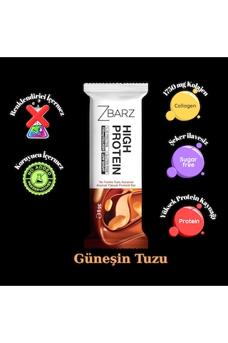 Zbarz Yer Fıstıklı Tuzlu Karamel Aromalı Yüksek Protein Bar 12 x 35 G