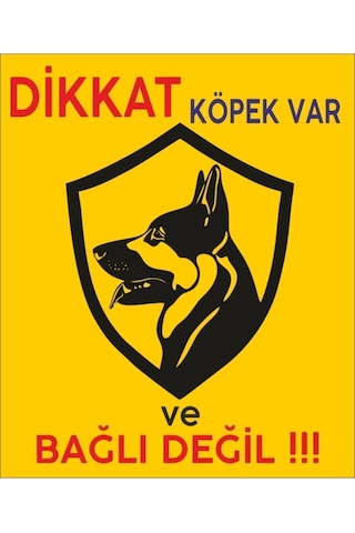 Dikkat Köpek Var Levhası 3 Mm Mdf 20x30 Cm