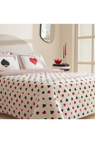 Sarah Anderson Chance Çift Kişilik Nevresim Takımı Beyaz Beyaz