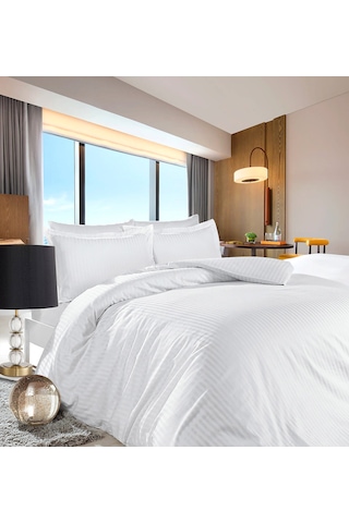 Naturıca Polycotton Tek Kişilik Otel Nevresim Takımı 83 Tel Beyaz