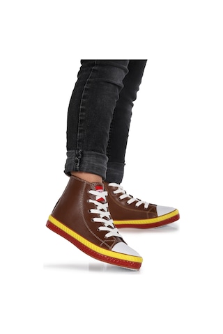 Kiko Kids Pant Günlük Bağcıklı Fermuarlı Erkek Bebek Spor Ayakkabı Kahverengi Kahverengi