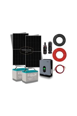 5000 Watt Tv Büyük Buzdolabı Solar Paketi 550w Güneş Paneli 1.6kw İnverter 200ah Jel Akü