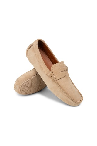 Deery Erkek Hakiki Süet Bej Penny Loafer - E0920mbejc01