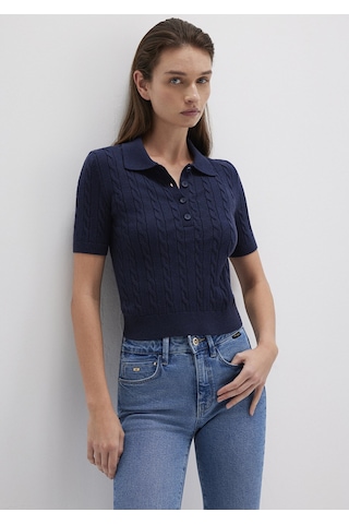 Mavi - Lacivert Triko Polo 1710328-84371 Lacivert