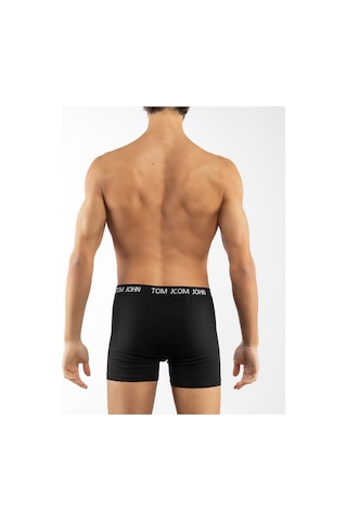 Tom John Erkek Boxer 5 Li Paket Likralı Siyah