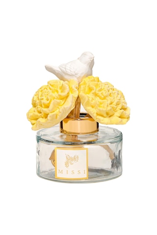 Bloom & Breeze Serisi- Sarı Seramik Taşlı Doğal Bambu Kamış Seti Karışık