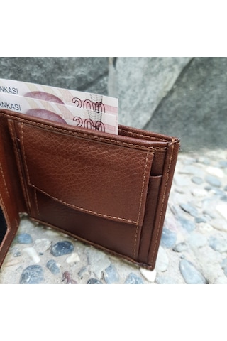 Gvnbag Hakiki Deri Erkek Bozuk Para Gözlü Taba Cüzdan Gvn-0130