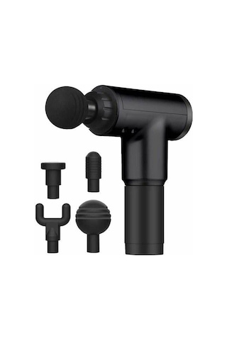 Realx 4 Başlıklı Titreşimli Yoğurmalı 6 Fonksiyonlu Masaj Aleti Siyah