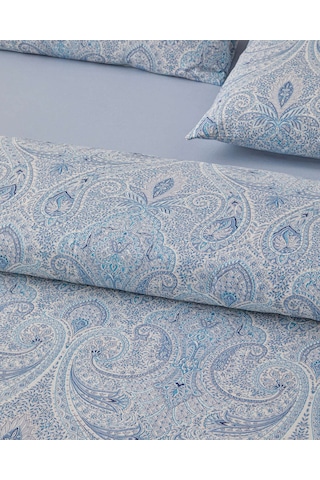 English Home Boho Chic Pamuk Çift Kişilik Çarşaflı Nevresim Takımı 200x220 Cm Mavi Mavi