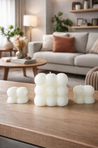 El Yapımı Bubble Mum Seti Beyaz - 830578965 Beyaz El Yapımı Bubble Mum Seti Beyaz - 830578965 Beyaz