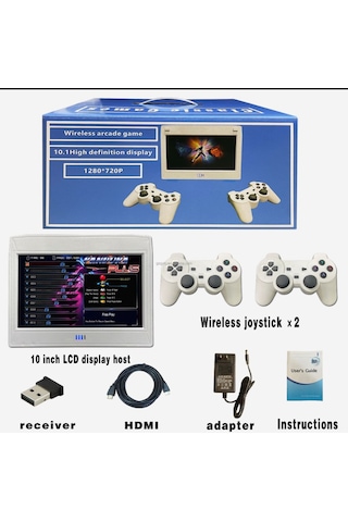 Lobo Kablosuz Arcade Oyunu 2 Joystıck 10.1 Yüksek Çözünürlüklü Ekran 1280 720p Retro Oyunları