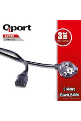 Qport Pow3 3 M Pc Güç Kablosu Q-Pow3