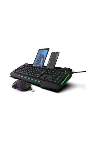 Quantum Dualstrike Kablolu Usb Q Trk Rgb Gamıng Klavye - Mouse Set Optik